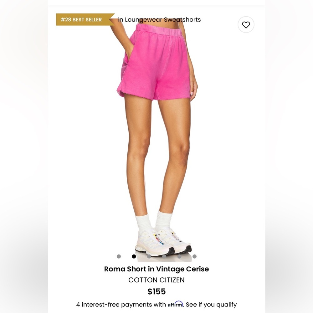 NWT Cotton Citizen Pink Women's Shorts  XS - Picture 6 of 8